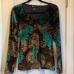 Velvety Carol Little Paisley Long Sleeved Top
